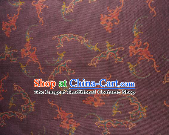 Chinese Classical Dragon Pattern Design Wine Red Gambiered Guangdong Gauze Fabric Asian Traditional Cheongsam Silk Material
