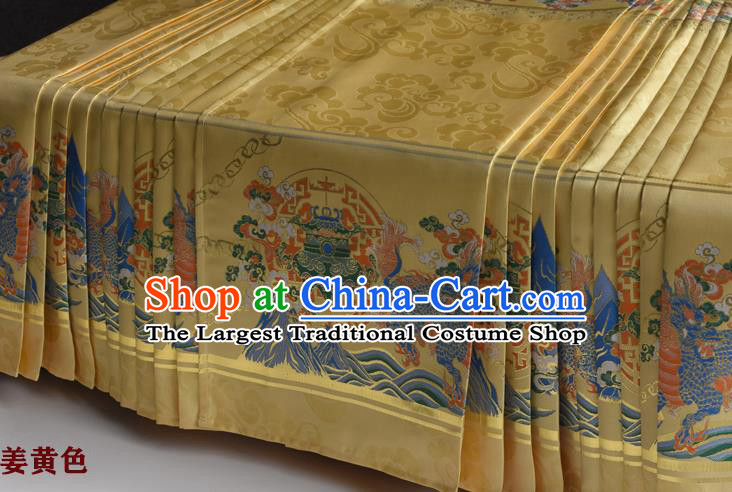 Chinese Ancient Princess Golden Brocade Horse Face Skirt Traditional Ming Dynasty Court Lady Costumes for Women