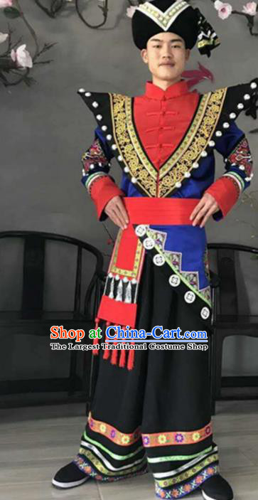Chinese Dai National Minority Costumes Traditional Ethnic Stage Show Clothing for Men