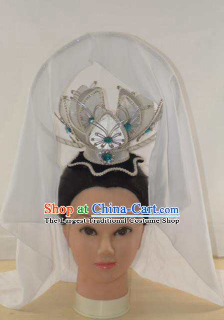 Chinese Traditional Peking Opera Taoist Nun Hair Crown Handmade Beijing Opera Diva Hair Accessories for Women