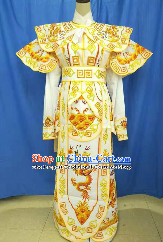 Chinese Traditional Peking Opera Takefu Yellow Embroidered Kao Costume Handmade Ancient Swordsman Clothing for Men