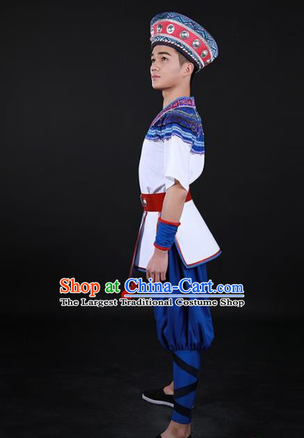 Chinese Traditional Yao Nationality Festival Outfits Ethnic Minority Folk Dance Stage Show Costume for Men