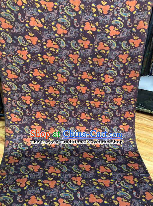 Asian Chinese Classical Orange Pattern Design Purple Gambiered Guangdong Gauze Fabric Traditional Silk Material