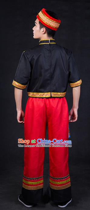 Chinese Traditional Yao Nationality Festival Compere Outfits Ethnic Minority Folk Dance Stage Show Costume for Men
