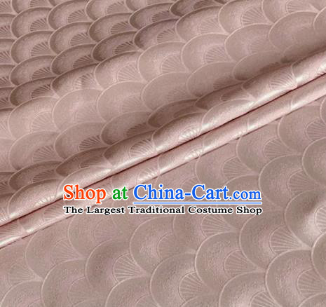 Asian Chinese Classical Scale Pattern Design Light Pink Brocade Jacquard Fabric Traditional Cheongsam Silk Material