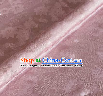 Asian Chinese Classical Flowers Pattern Design Pink Brocade Jacquard Fabric Traditional Cheongsam Silk Material