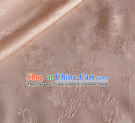 Asian Chinese Classical Pattern Design Pink Jacquard Fabric Traditional Cheongsam Silk Material