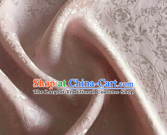 Asian Chinese Classical Jacquard Peony Pattern Design Light Pink Brocade Fabric Traditional Cheongsam Silk Material