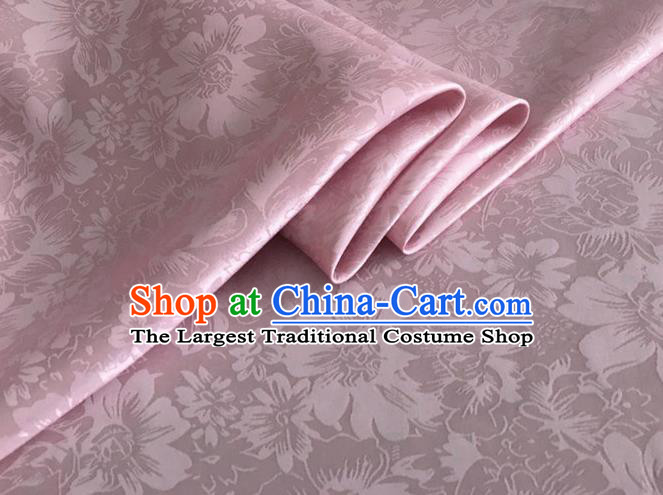 Asian Chinese Classical Rose Pattern Design Pink Silk Fabric Traditional Cheongsam Material
