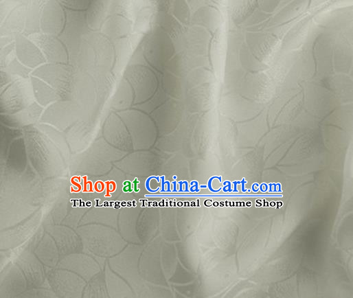 Asian Chinese Classical Lotus Petals Pattern Design Beige Silk Fabric Traditional Cheongsam Brocade Material