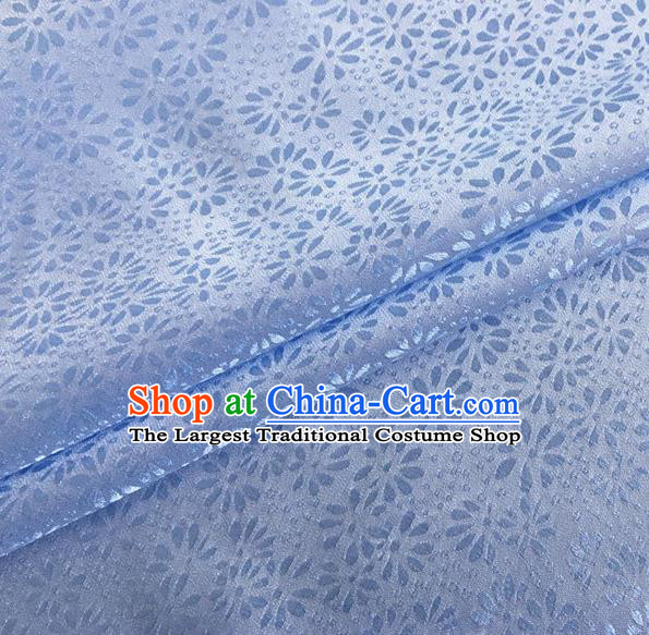 Asian Chinese Classical Jacquard Pattern Design Light Blue Brocade Fabric Traditional Cheongsam Silk Material