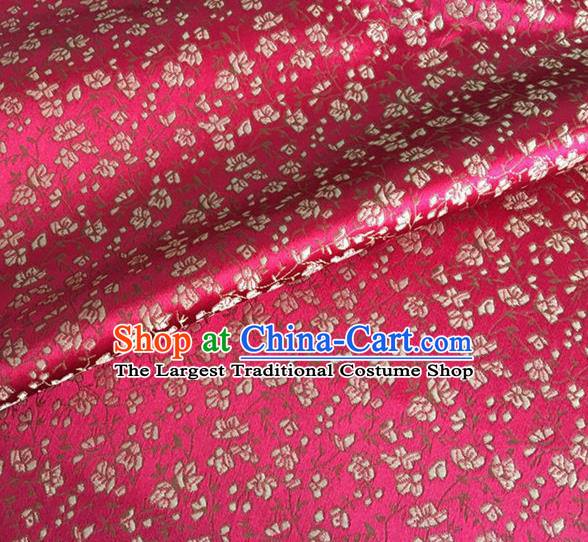 Asian Chinese Classical Pepper Flowers Pattern Design Rosy Brocade Fabric Traditional Cheongsam Silk Material