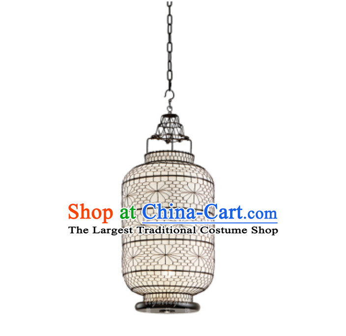 Free Worldwide Delivery Tube Shape Traditional White Chinese Classical Handmade Iron Mesh Lantern Palace Lanterns