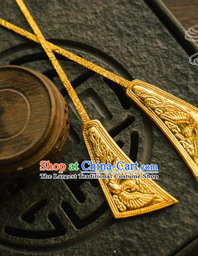 Chinese Traditional Tang Dynasty Hanfu Golden Hairpins Handmade Ancient Royal Empress Hair Accessories for Women