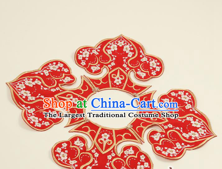Traditional Chinese Hanfu Embroidered Red Cloud Shoulder Handmade Ancient Princess Cape Accessories for Women