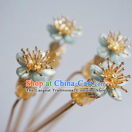 Chinese Traditional Ming Dynasty Golden Hairpin Hairpins Ancient Empress Hair Accessories for Women