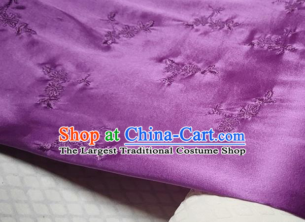 Chinese Traditional Jacquard Purple Silk Fabric Mulberry Silk Fabric Hanfu Dress Material