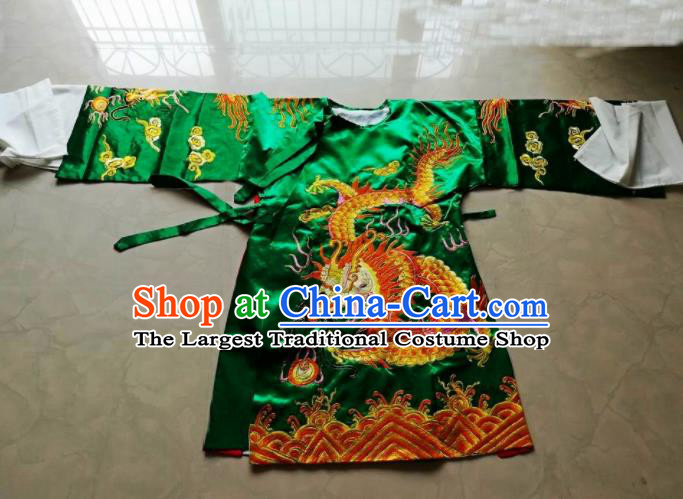 Chinese Traditional God Embroidered Green Priest Frock Taoism Deity Costume