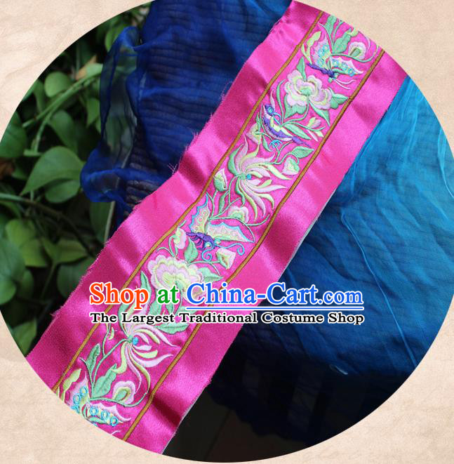 Chinese Traditional Embroidered Chrysanthemum Butterfly Rosy Applique Embroidery Patch Embroidery Craft Accessories