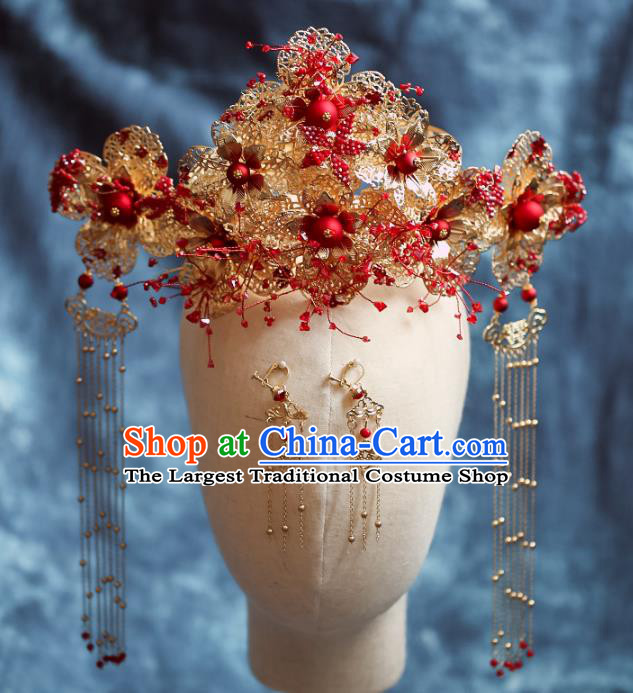 Chinese Traditional Wedding Hair Crown Hairpins Ancient Bride Hair Accessories for Women