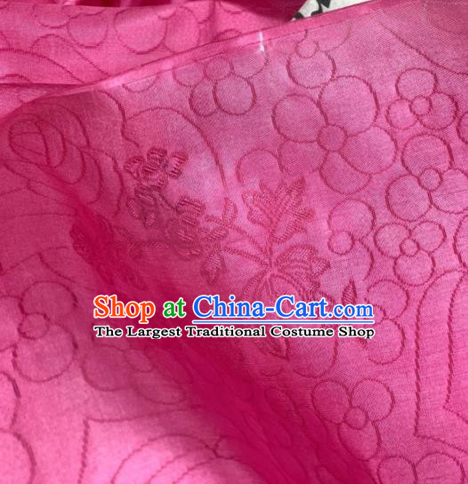 Chinese Traditional Classical Roses Pattern Design Peach Pink Silk Fabric Asian Hanfu Material
