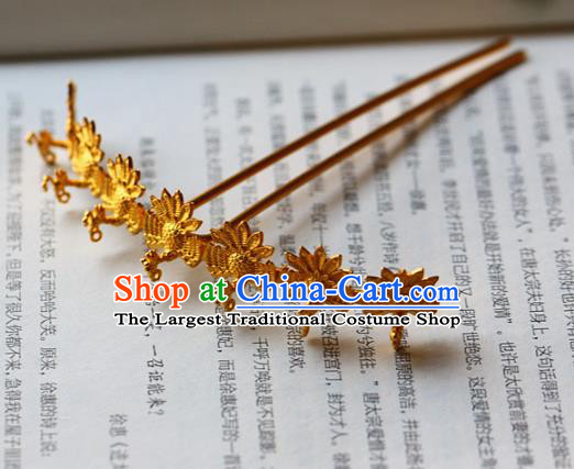 Traditional Chinese Ming Dynasty Golden Six Phoenix Hairpins Headdress Ancient Court Hair Accessories for Women