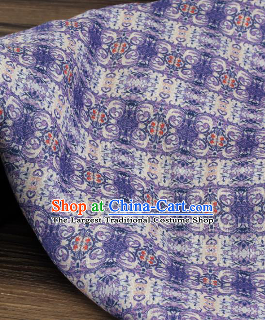 Chinese Traditional Design Pattern Purple Ramie Fabric Cheongsam Ramee Drapery