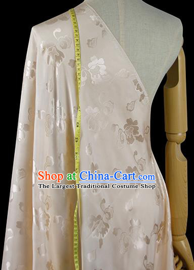 Chinese Classical Pattern Design Champagne Silk Fabric Asian Traditional Hanfu Mulberry Silk Material