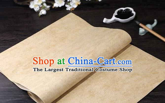 Traditional Chinese Flaxen Calligraphy Paper Handmade The Four Treasures of Study Writing Batik Art Paper