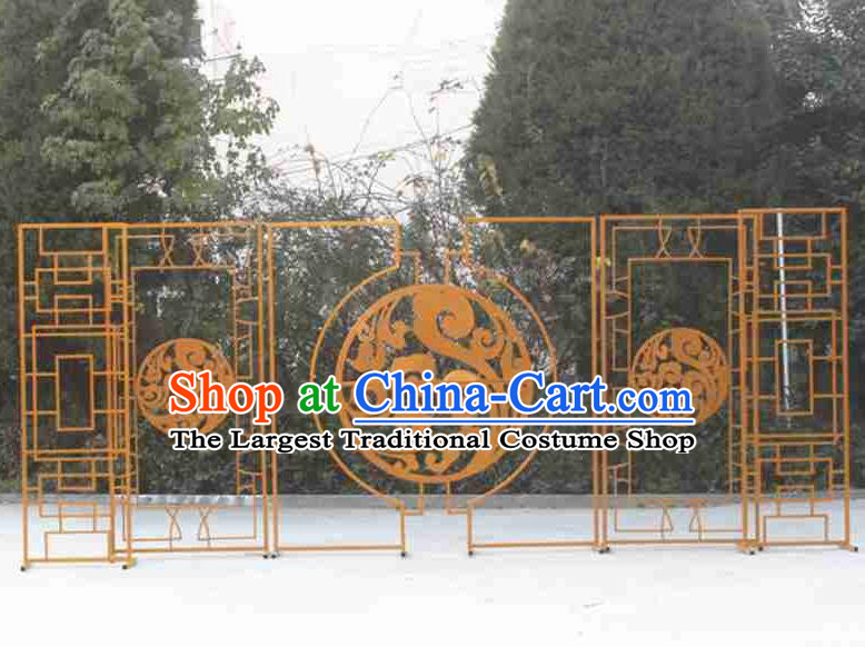 Handmade Chinese Iron Art Cloud Folding Screens Traditional Wedding Decoration