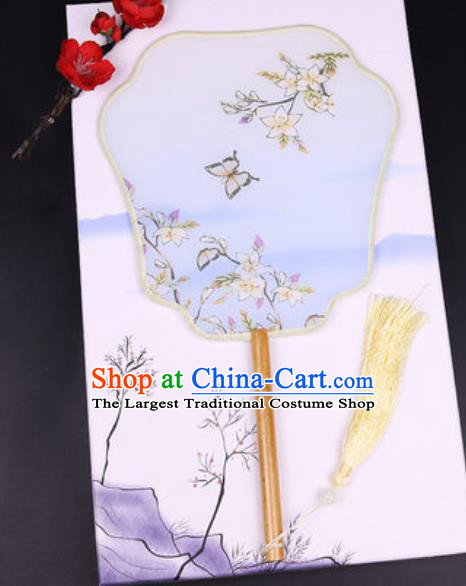 Chinese Traditional Painting Butterfly Flowers Palace Fans Handmade Classical Dance Silk Fan for Women