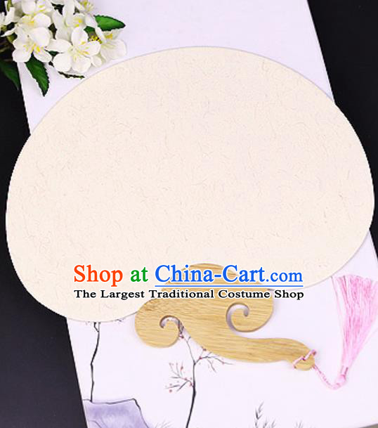 Chinese Traditional White Art Paper Fans Handmade Bamboo Fan