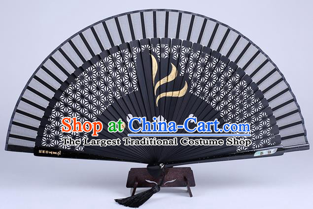 Traditional Chinese Handmade Carving Zodiac Chicken Folding Fan China Bamboo Accordion Fan Oriental Fan
