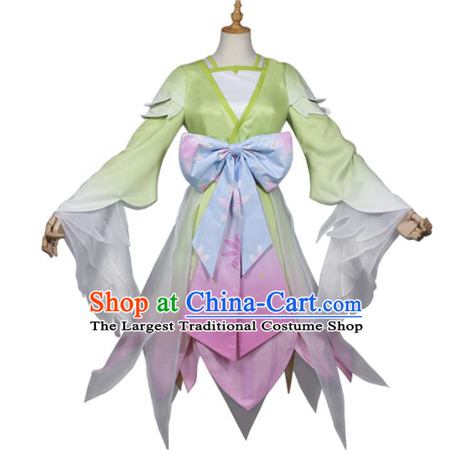 Halloween Cosplay Costume Fairy Princess Green Dress for Women