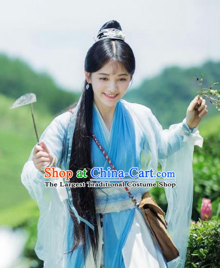 Chinese Ancient Noble Lady Han Yunxi Hanfu Dress Drama Legend of Yun Xi Costume and Headpiece for Women