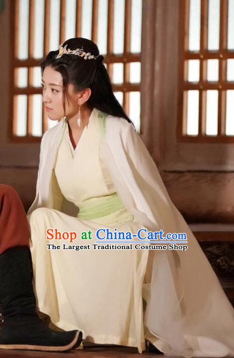 Chinese Ancient Female Swordsman Su Ying Hanfu Dress Drama Handsome Siblings Costume and Headpiece for Women