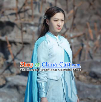 Chinese Historical Drama The Legend of Zu Ancient Swordsman Tu Meng Costume and Headpiece for Women