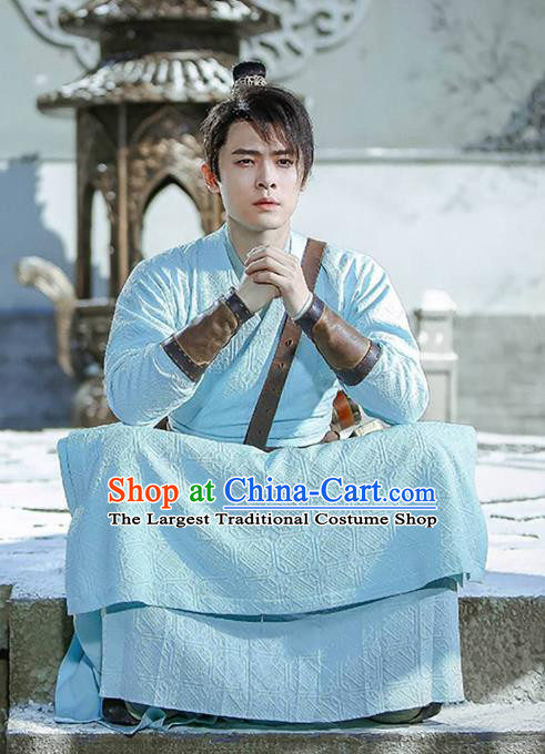 Swords of Legends Chinese Ancient Rich Childe Yue Wuyi Clothing Historical Drama Costume and Headwear for Men