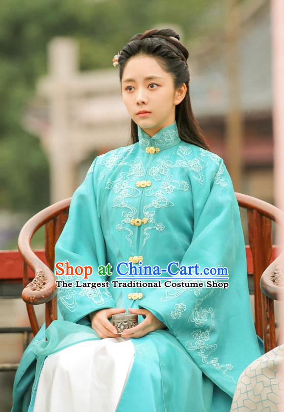 Chinese Historical Drama Ancient Ming Dynasty Noble Lady Yuan Jinxia Hanfu Dress Under the Power Costume and Headpiece for Women
