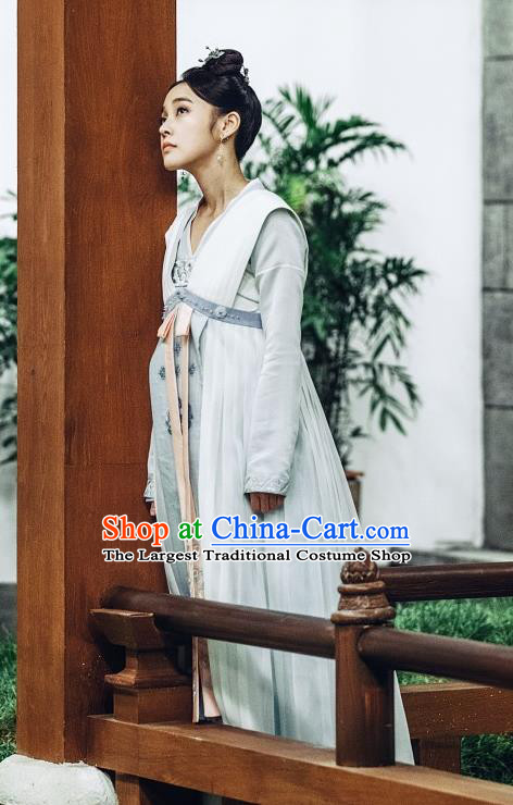 Chinese Ancient Court Lady Historical Costumes and Headwear Drama Tang Dynasty Tour Princess Li Anlan Hanfu Dress