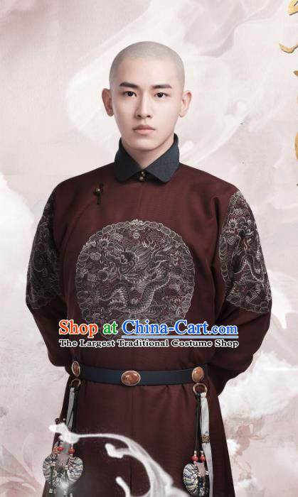Chinese Ancient Fourteen Prince Garment Manchu Costumes Drama Dreaming Back to the Qing Dynasty Aisin Gioro Yinti Gown Apparels
