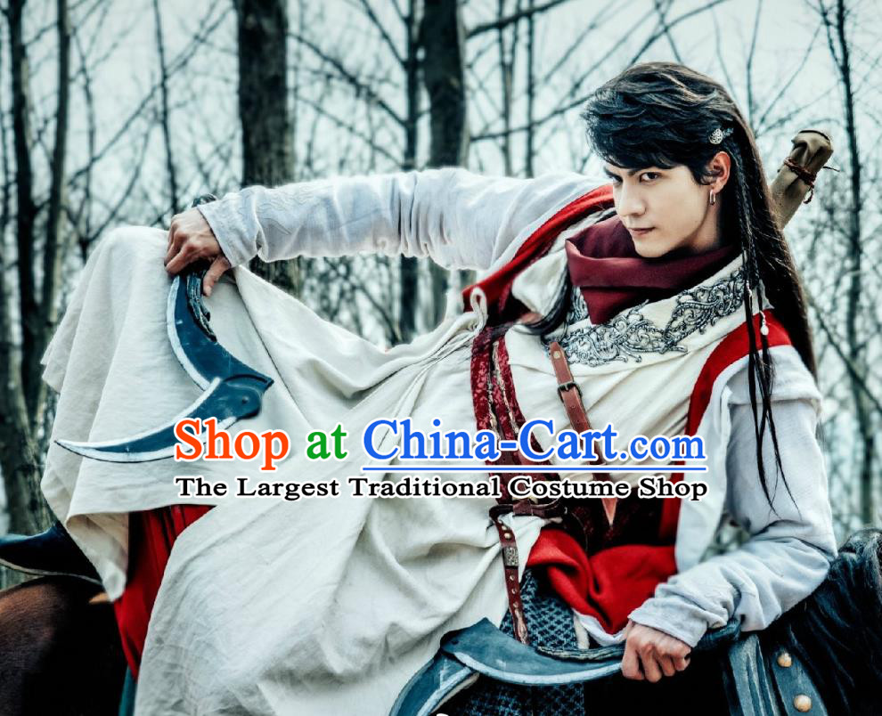 Chinese Ancient Young Knight Apparels Garment and Headwear Wuxia Drama The Lost Swordship Swordsman Yi Feng Costumes