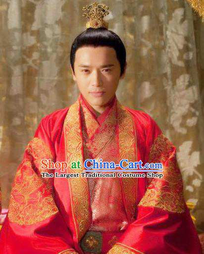 Chinese Ancient Garment Wedding Hanfu Costumes and Hairdo Crown Drama The World of Love Prince Zongzheng Fenglin Apparels