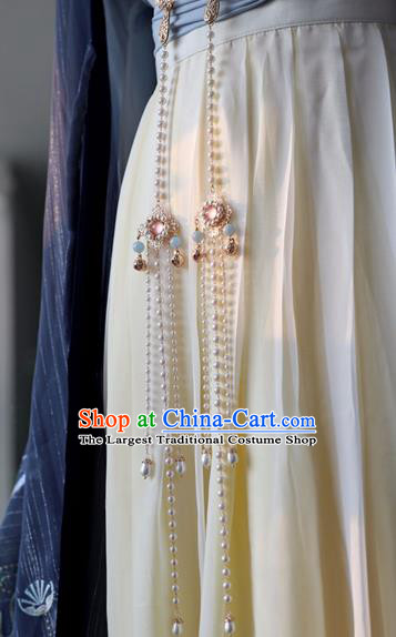 Chinese Ancient Princess Pendant Women Accessories Pearls Tassel Waist Jewelry