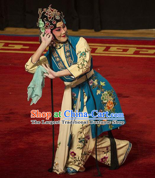 Traditional Chinese Peking Opera Young Lady Dress Apparel The Dream in Lady Chamber Garment Maid Costumes and Headdress