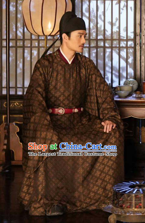 Ancient Chinese Renzong Emperor Costumes Drama Serenade of Peaceful Joy Song Dynasty Historical Garment and Headdress