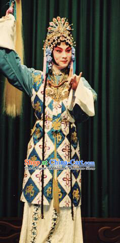 Chinese Kun Opera Taoist Nun Dress Costumes Si Fan Peking Opera Hua Tan Female Garment and Headdress