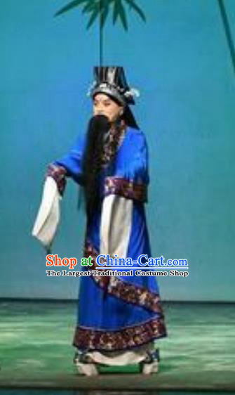 Chinese Historical Beijing Opera Elderly Male Role Costumes Cao Cao And Yang Xiu Apparels Adviser Garment and Headwear