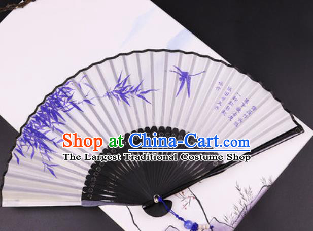 Chinese Traditional Painting Bamboo Silk Fan Classical Dance Accordion Bamboo Fans Folding Fan