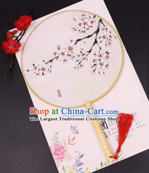 Chinese Traditional Printing Plum Blossom Silk Fans Handmade Classical Dance Palace Fan for Women